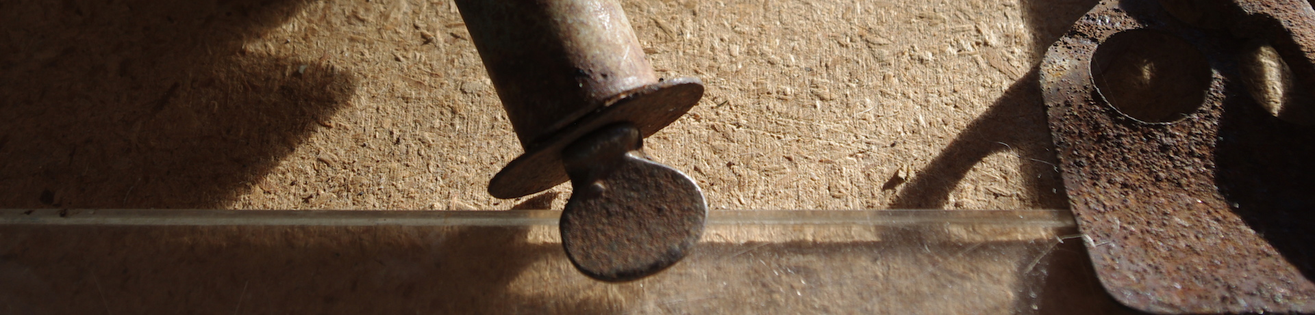 metal thang on desk in studio